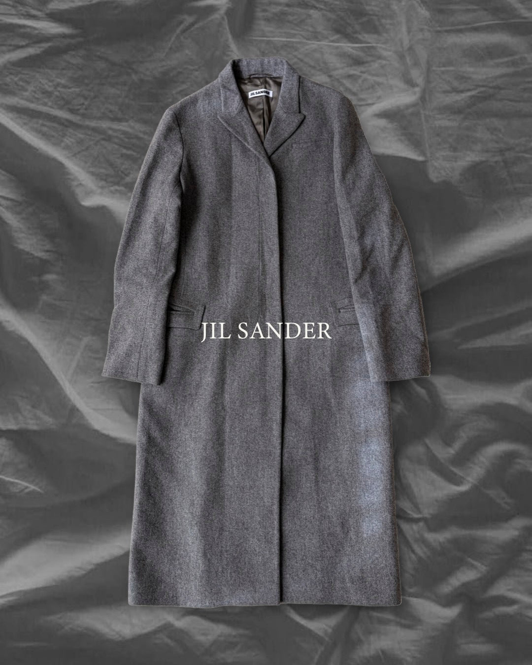 JIL SANDER 00s Wool Cashmere Fly-Front Coat Gray Size 36
