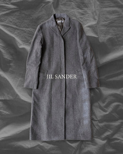 JIL SANDER 00s Wool Cashmere Fly-Front Coat Gray Size 36