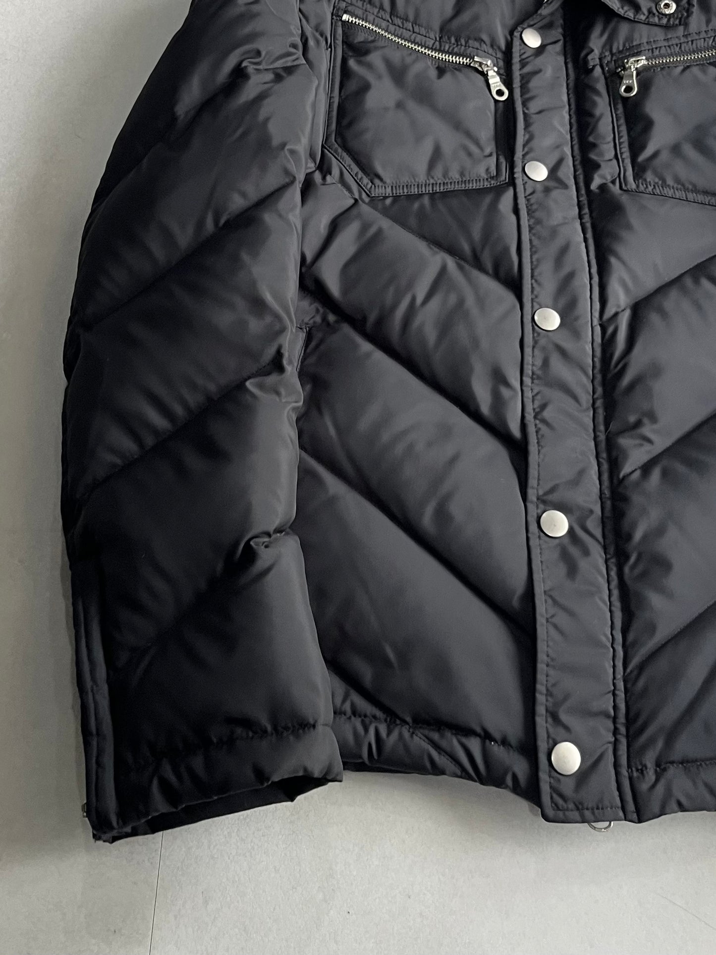 Vintage HAMNETT Black Rabbit Fur Down Jacket Size L