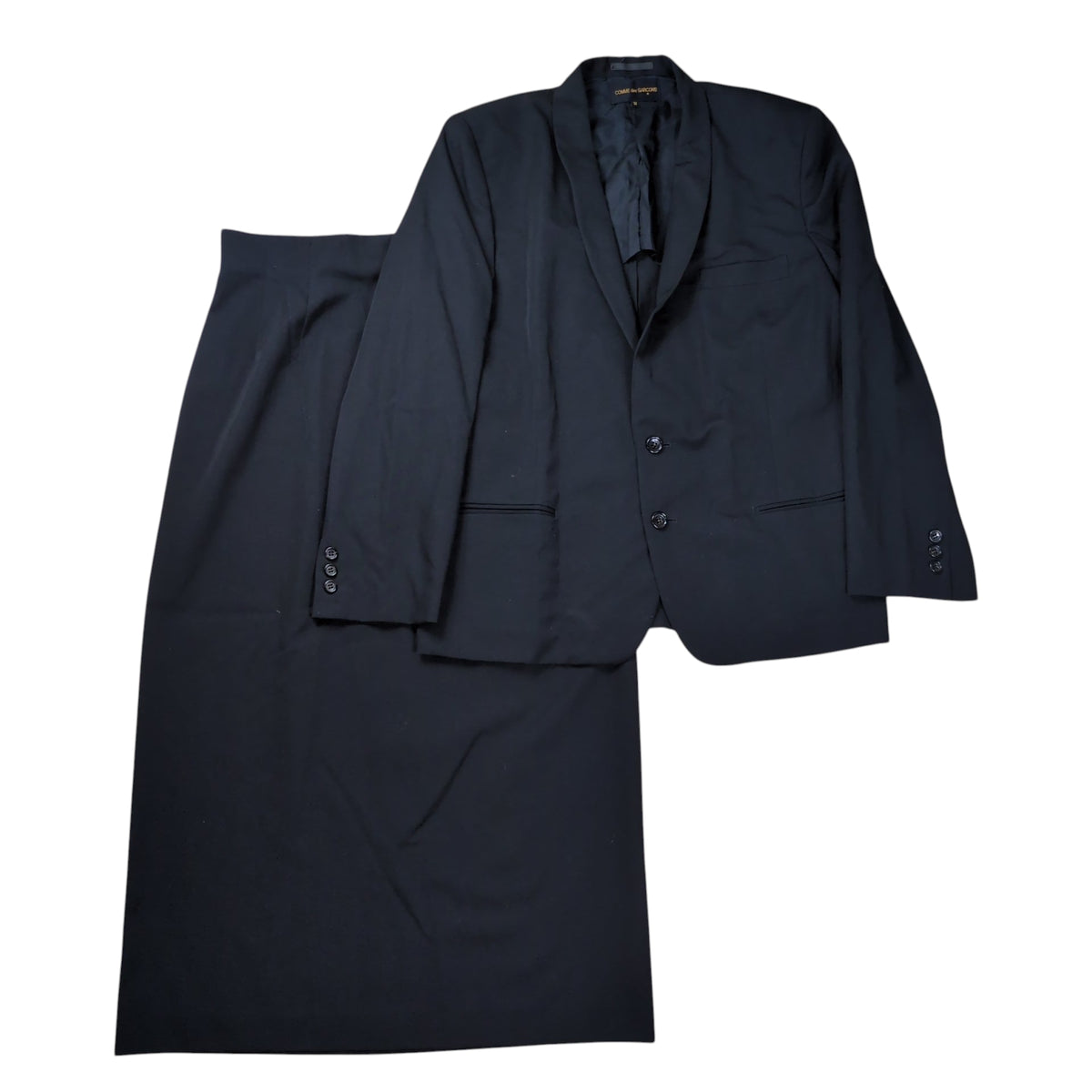 Comme des Garcons 92SS Black Wool Gabardine 2B Jacket Size M