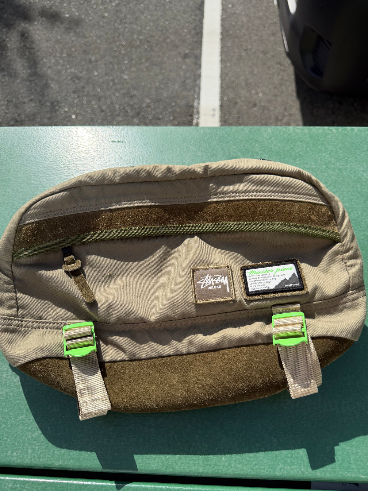 master-piece STUSSY Fade Shoulder Bag Khaki Green