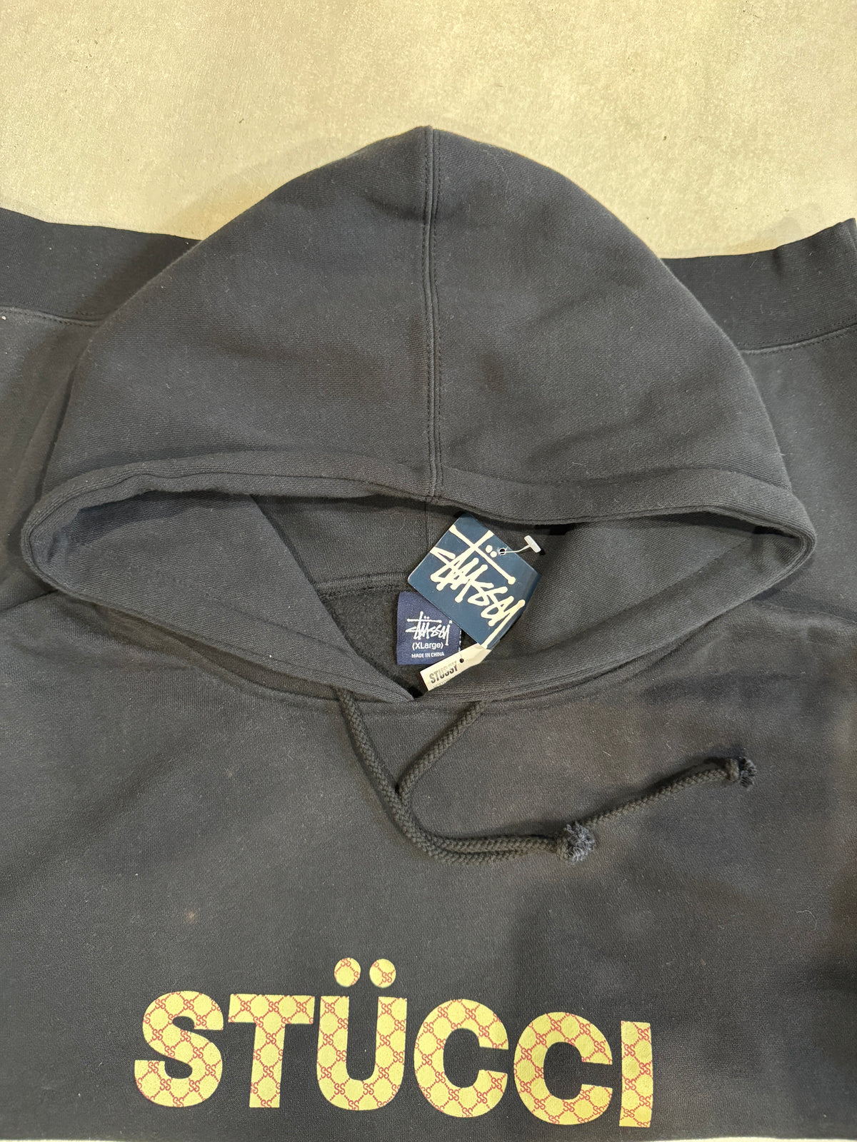 Stussy Catch The Wave Black Hoodie Size XL