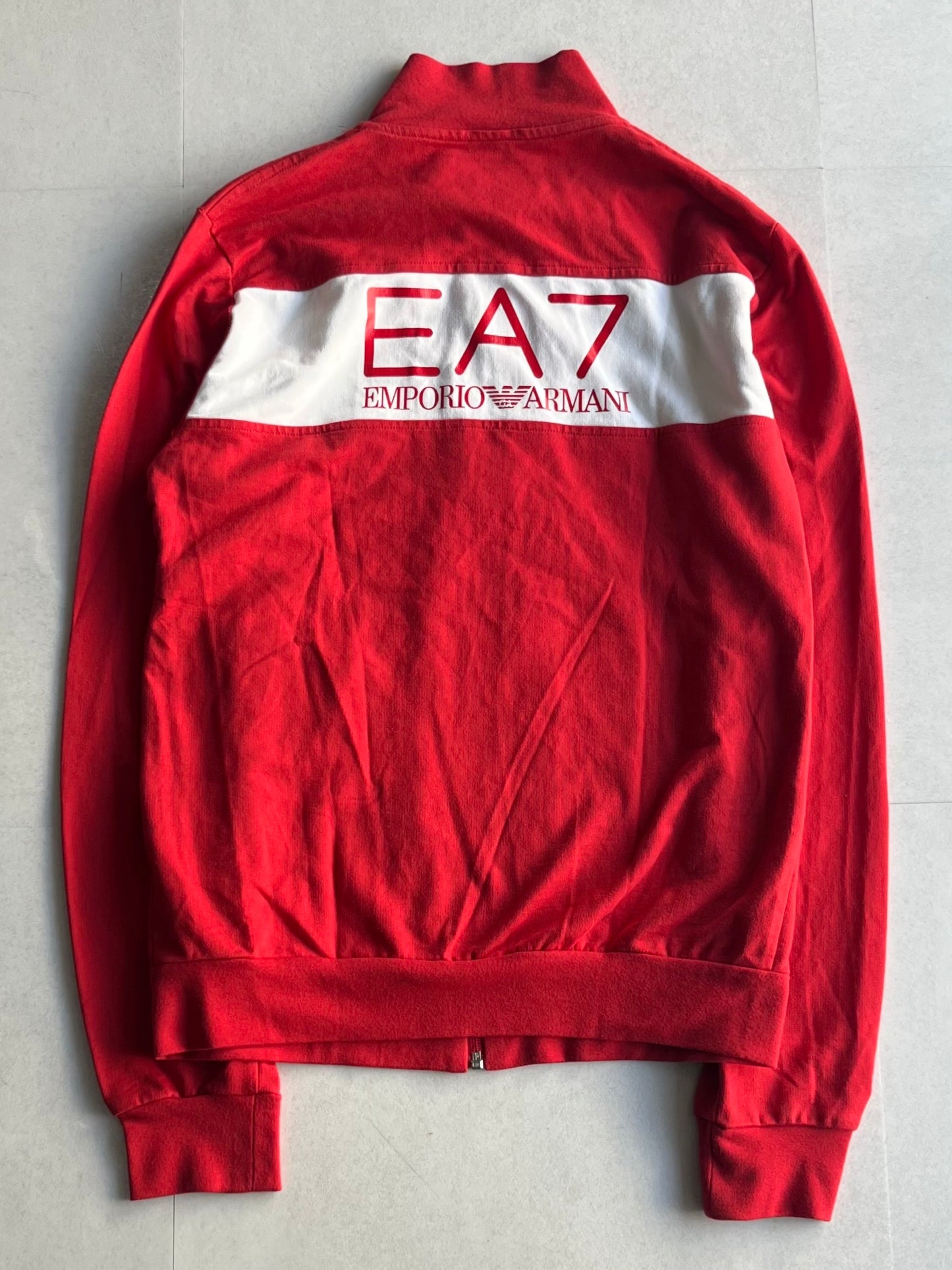 Emporio Armani Red Cotton Track Jacket Size S