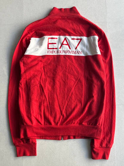 Emporio Armani Red Cotton Track Jacket Size S