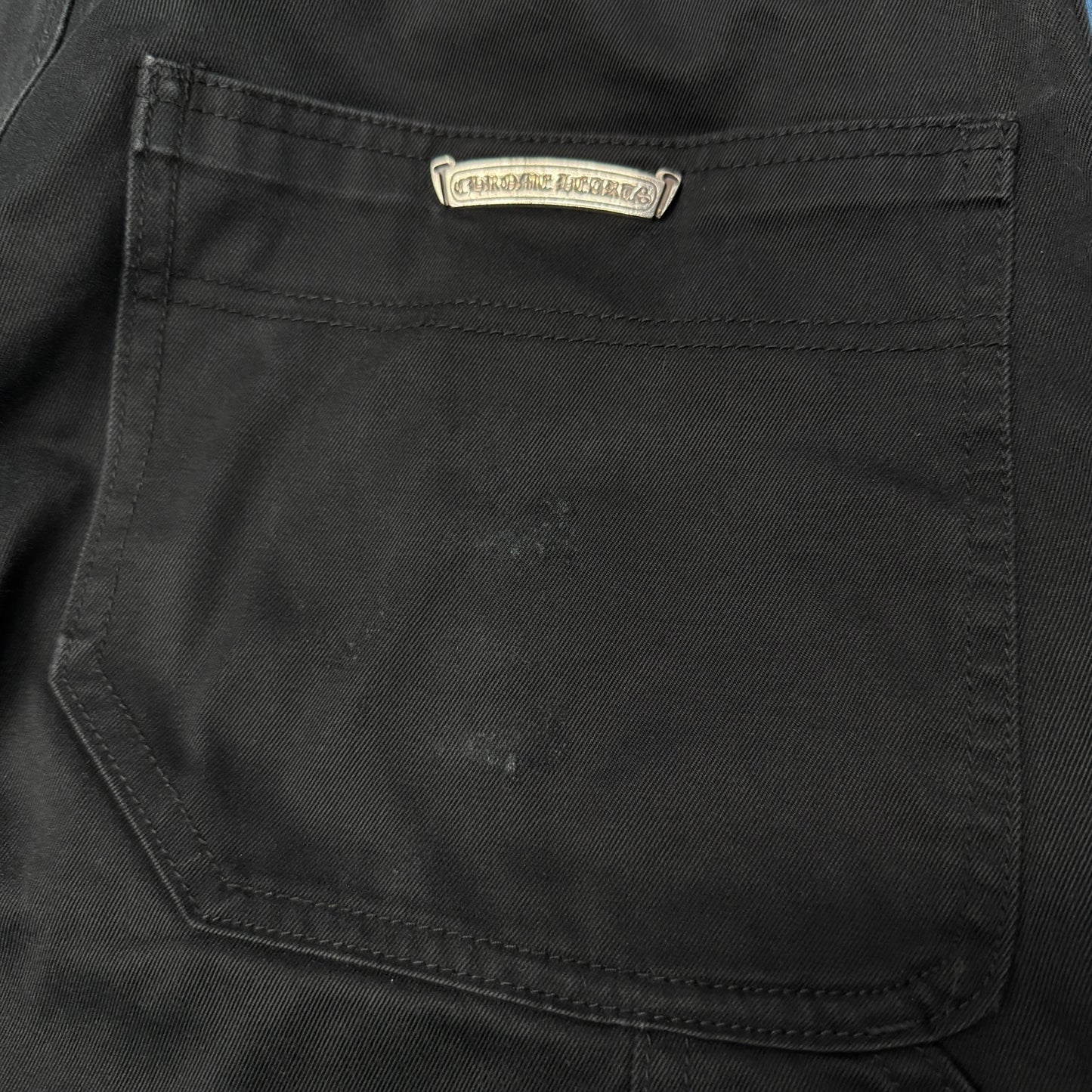 CHROME HEARTS Black Silver 925 Double Work Pants Size 32