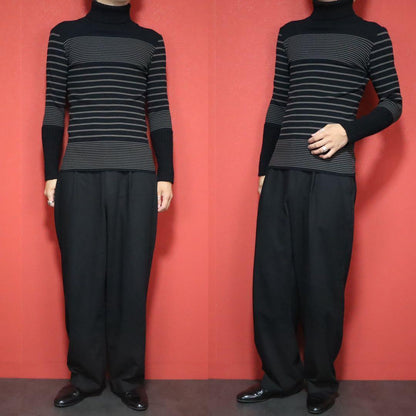 Jean Paul GAULTIER CLASSIQUE 90s Mixed Knit Black Size 40