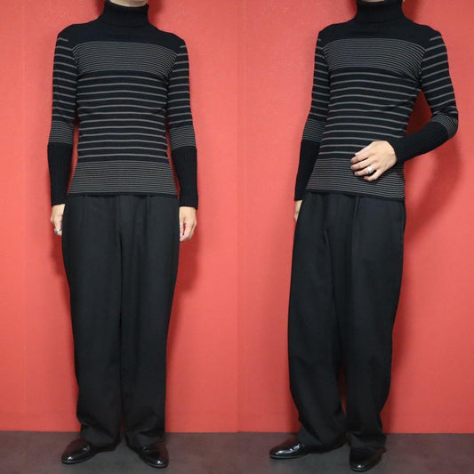 Jean Paul GAULTIER CLASSIQUE 90s Mixed Knit Black Size 40