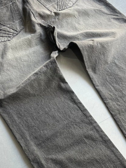 Akademiks Gray Buggy Denim Jeans Size 34