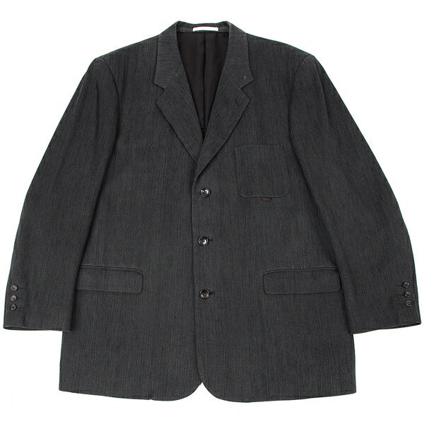 Papas Cotton Herringbone 3-Button Jacket Charcoal Size L48