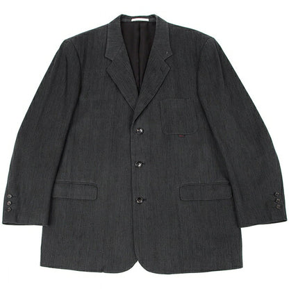 Papas Cotton Herringbone 3-Button Jacket Charcoal Size L48
