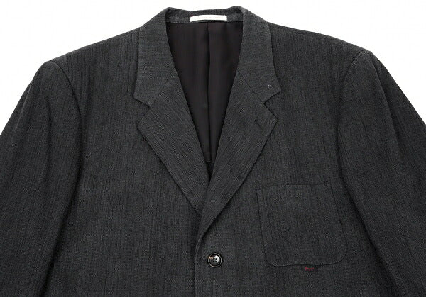 Papas Cotton Herringbone 3-Button Jacket Charcoal Size L48