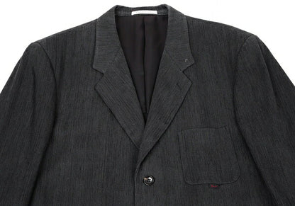 Papas Cotton Herringbone 3-Button Jacket Charcoal Size L48