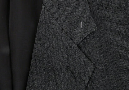 Papas Cotton Herringbone 3-Button Jacket Charcoal Size L48