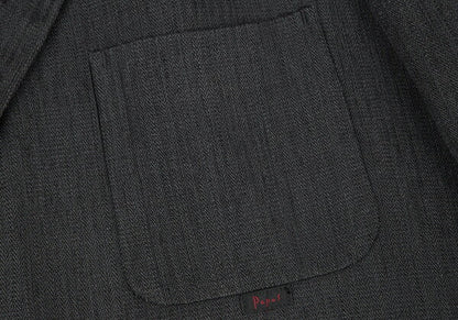 Papas Cotton Herringbone 3-Button Jacket Charcoal Size L48