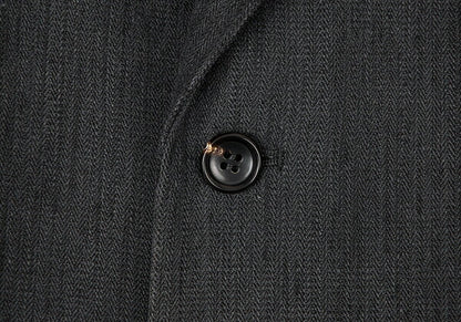 Papas Cotton Herringbone 3-Button Jacket Charcoal Size L48