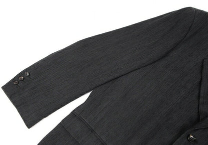 Papas Cotton Herringbone 3-Button Jacket Charcoal Size L48