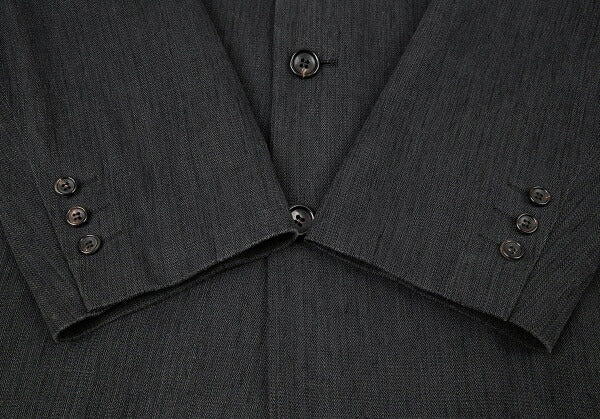 Papas Cotton Herringbone 3-Button Jacket Charcoal Size L48
