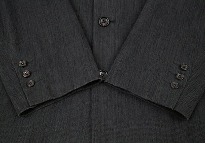 Papas Cotton Herringbone 3-Button Jacket Charcoal Size L48