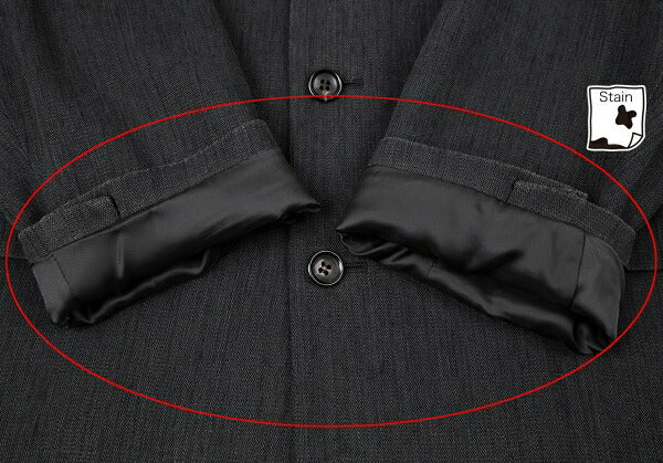 Papas Cotton Herringbone 3-Button Jacket Charcoal Size L48