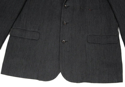 Papas Cotton Herringbone 3-Button Jacket Charcoal Size L48