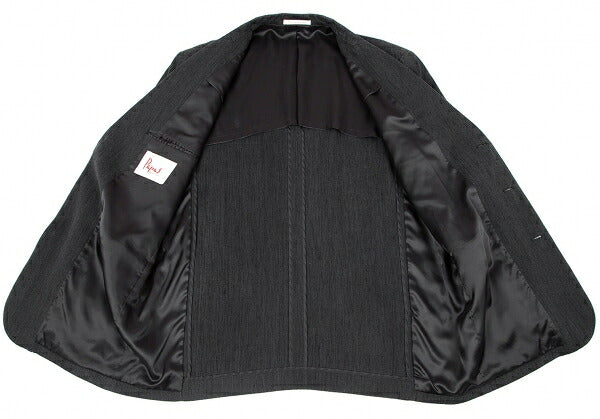 Papas Cotton Herringbone 3-Button Jacket Charcoal Size L48