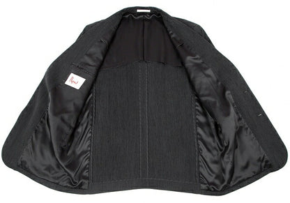 Papas Cotton Herringbone 3-Button Jacket Charcoal Size L48