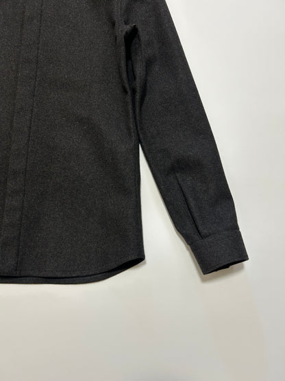 NEIL BARRETT 2000s Minimal Wool Shirt Dark Gray Size XS