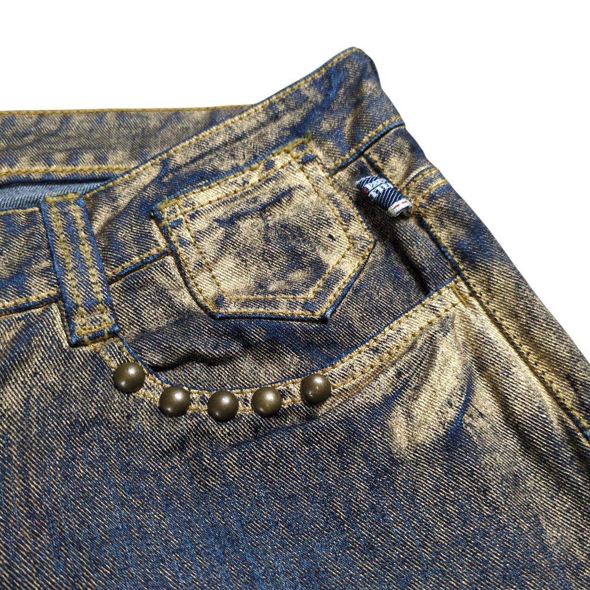 Jean Paul GAULTIER Glitter Coating Side Zip Jeans Size 28