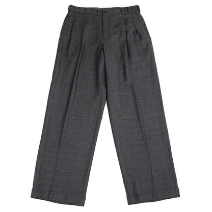 Papas GUABELLO Wool Glen Plaid Pants Gray Blue Size M