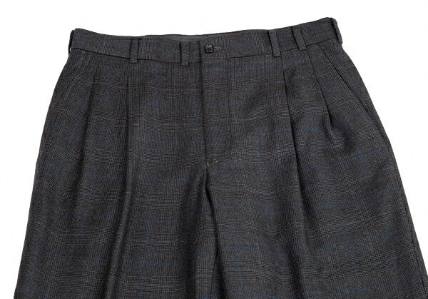 Papas GUABELLO Wool Glen Plaid Pants Gray Blue Size M