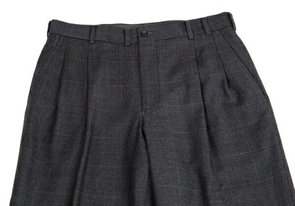 Papas GUABELLO Wool Glen Plaid Pants Gray Blue Size M