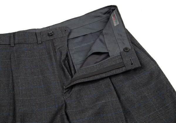 Papas GUABELLO Wool Glen Plaid Pants Gray Blue Size M