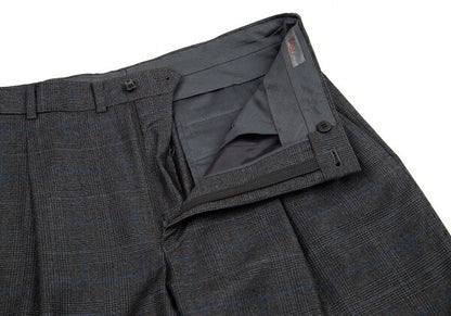 Papas GUABELLO Wool Glen Plaid Pants Gray Blue Size M