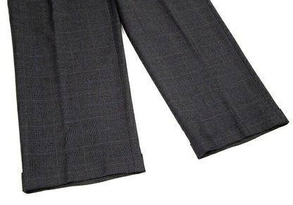 Papas GUABELLO Wool Glen Plaid Pants Gray Blue Size M