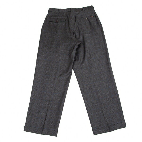 Papas GUABELLO Wool Glen Plaid Pants Gray Blue Size M