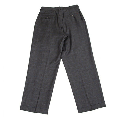 Papas GUABELLO Wool Glen Plaid Pants Gray Blue Size M