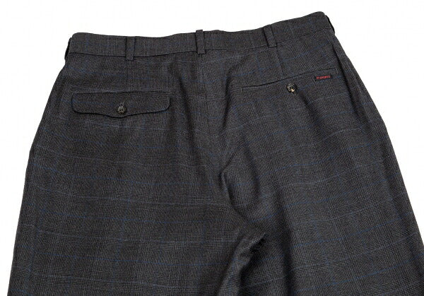 Papas GUABELLO Wool Glen Plaid Pants Gray Blue Size M