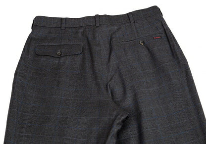Papas GUABELLO Wool Glen Plaid Pants Gray Blue Size M