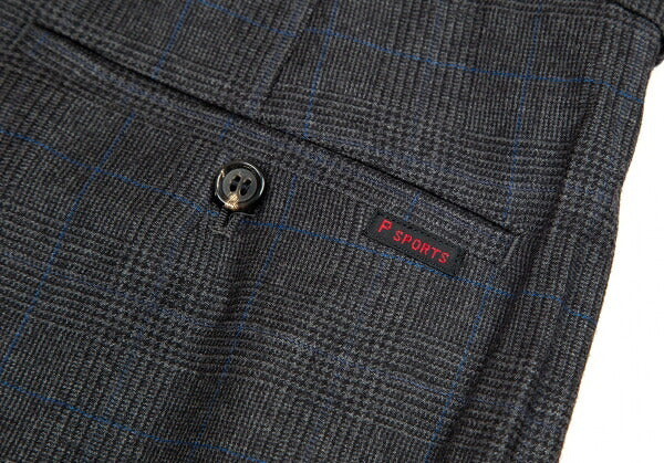 Papas GUABELLO Wool Glen Plaid Pants Gray Blue Size M