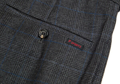 Papas GUABELLO Wool Glen Plaid Pants Gray Blue Size M
