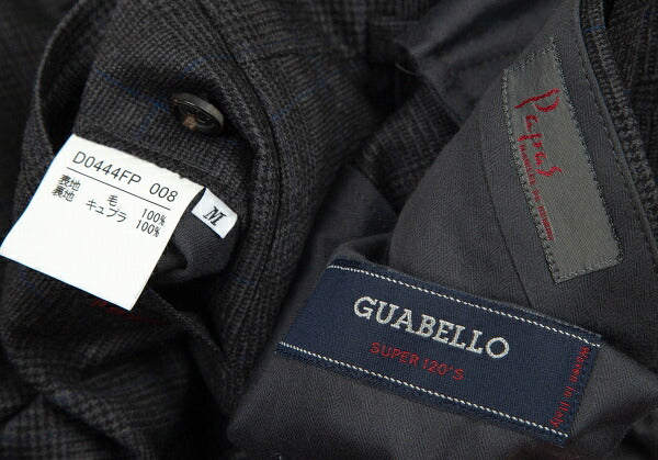 Papas GUABELLO Wool Glen Plaid Pants Gray Blue Size M