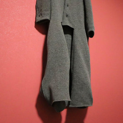 Y's 00s Asymmetric Sleeve Inside-Out Wool Coat Brown Size 3