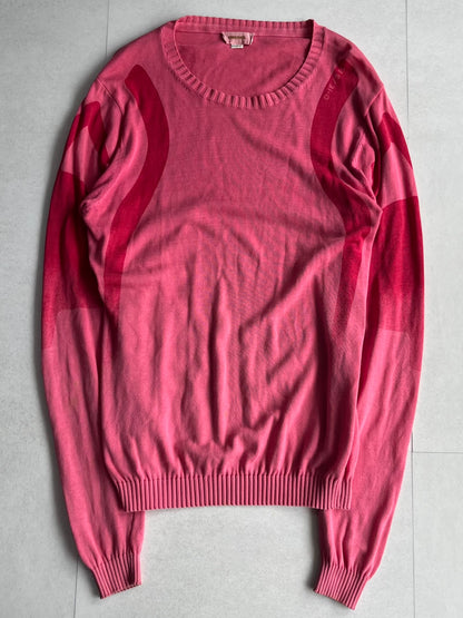 Diesel Pink Cotton Long Sleeve Knit Henley Size L