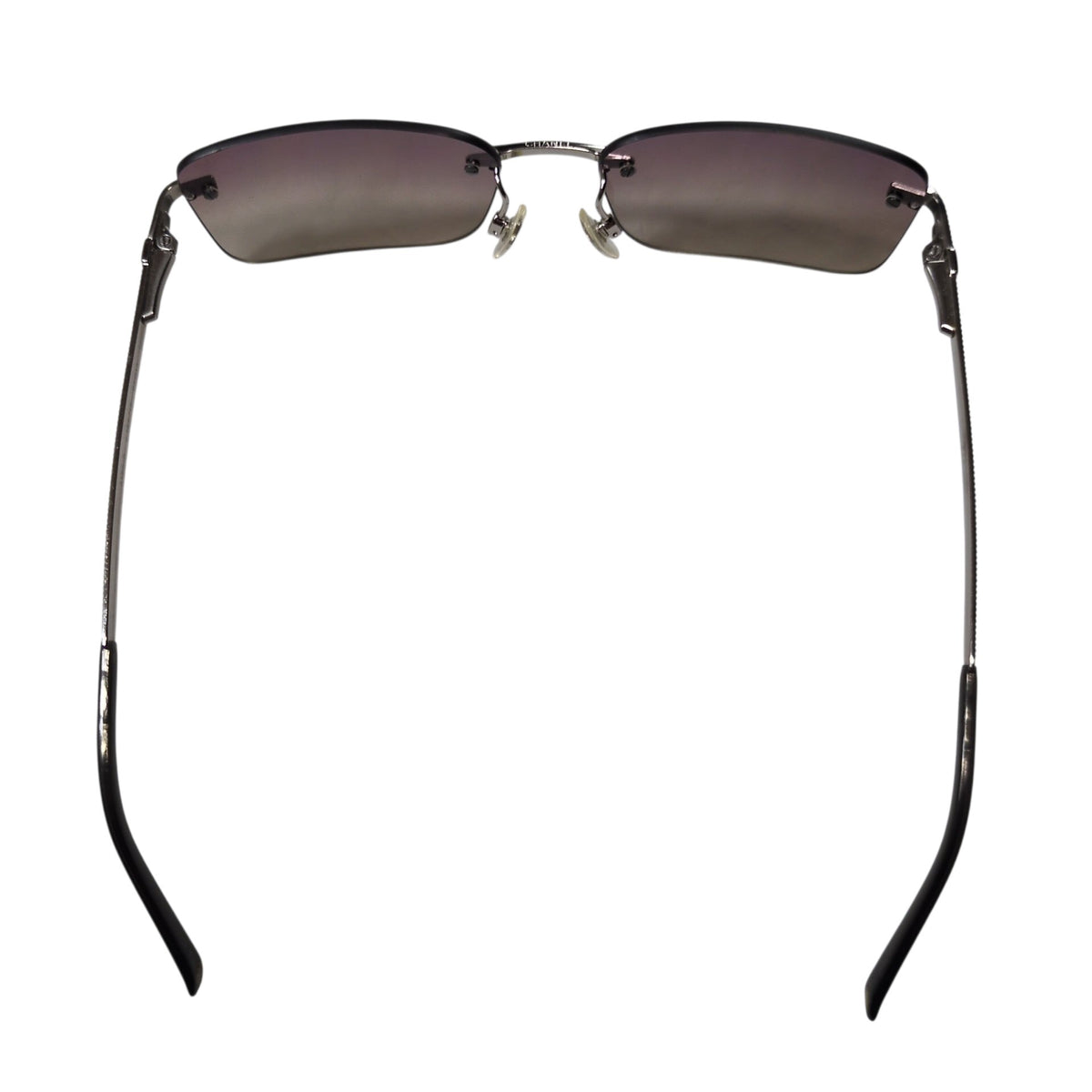 CHANEL Light Stone Rimless Silver Frame Sunglasses