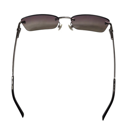 CHANEL Light Stone Rimless Silver Frame Sunglasses
