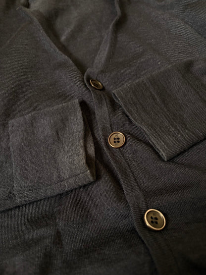 BALENCIAGA AW12 Wool Silk Panel Knit Cardigan Navy Size XS