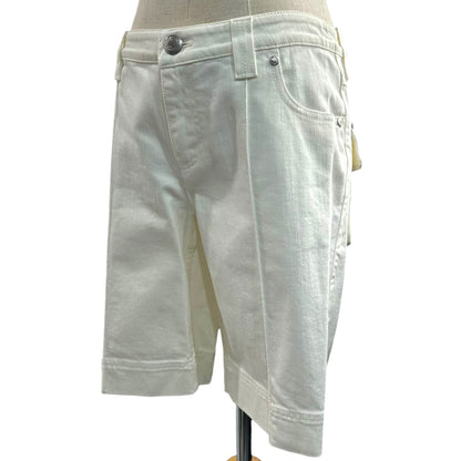 LOUIS VUITTON Monogram Embroidered Denim Shorts Size 38
