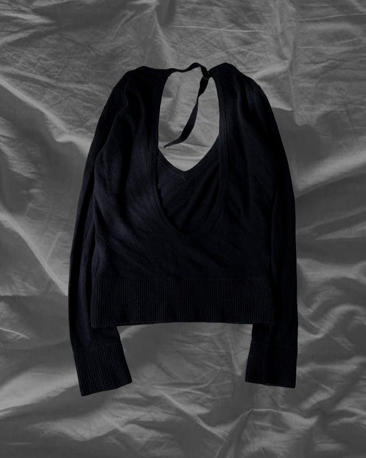 BURBERRY BLUE LABEL 00s Wool Cashmere Backless Knit Black