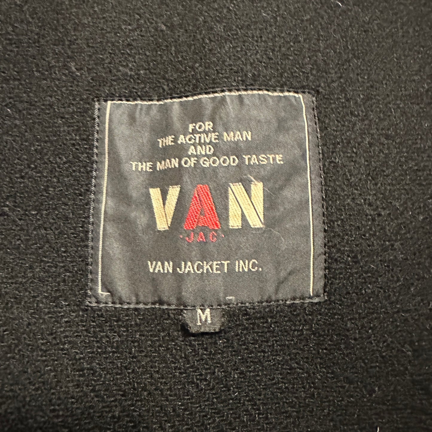 VAN Black Hooded 100% Wool Duffle Coat