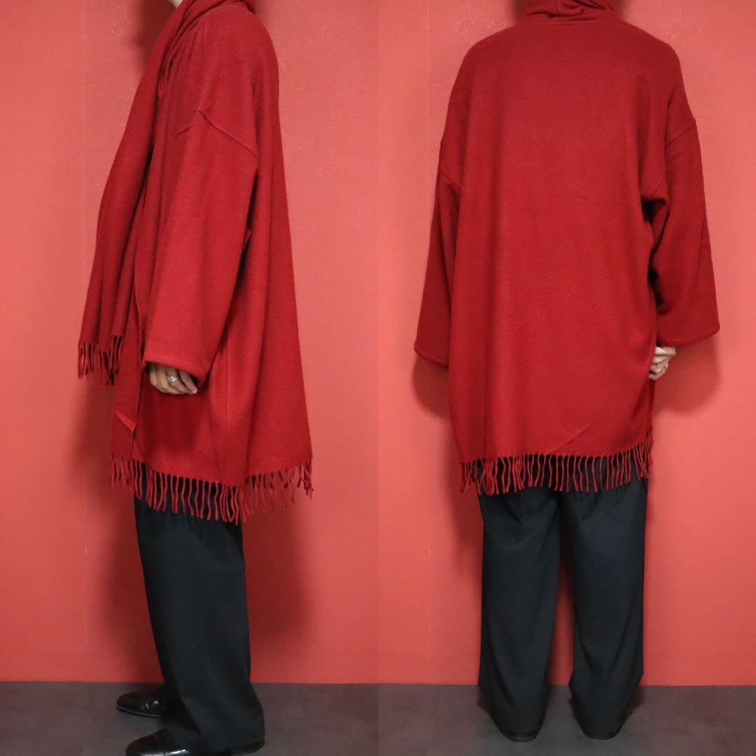 Salvatore Ferragamo Red Cashmere Poncho Cardigan Size FREE